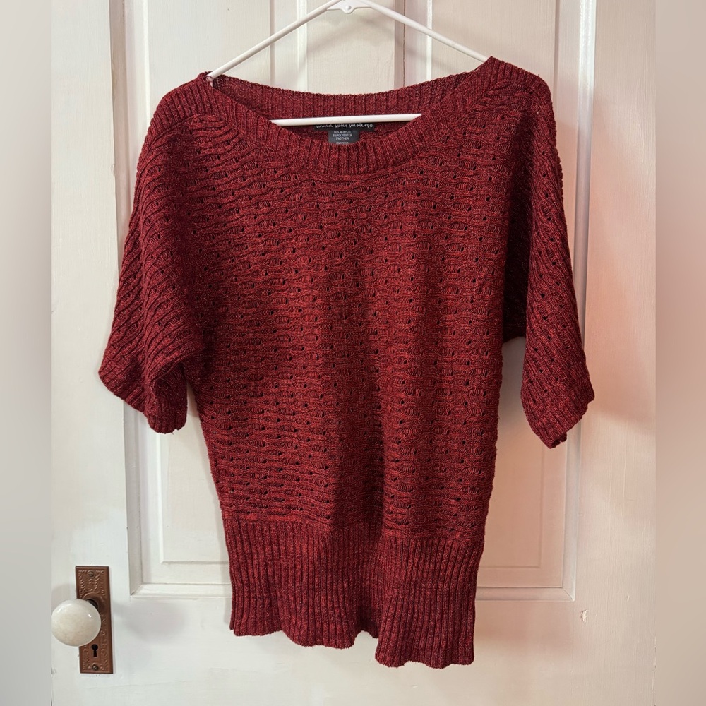 United States Sweaters Deep Red Scoop Neck Sweater